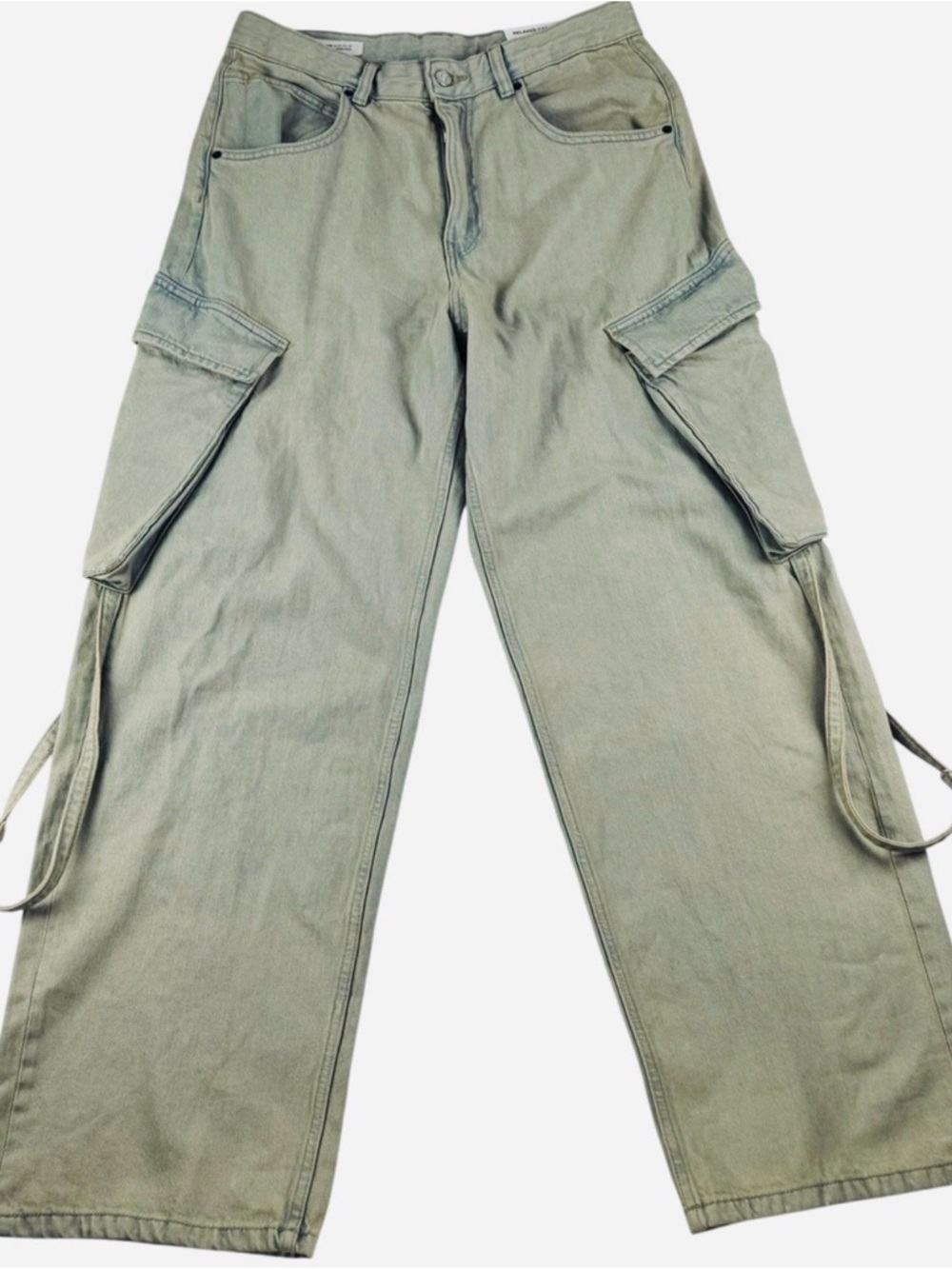 Zara Olive Green Cargo Pants with Utility Pockets